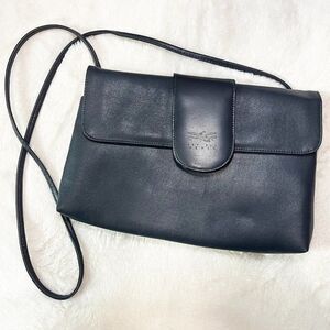 Vintage Blue Leather Perry Ellis America Crossbody Envelope‎ Bag
